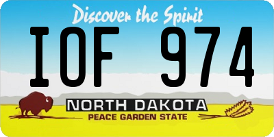 ND license plate IOF974