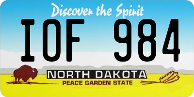 ND license plate IOF984