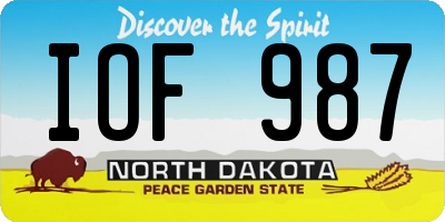 ND license plate IOF987