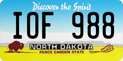 ND license plate IOF988