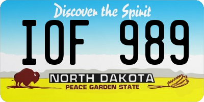 ND license plate IOF989