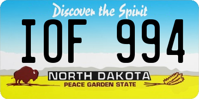 ND license plate IOF994