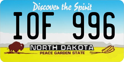 ND license plate IOF996