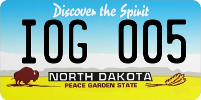 ND license plate IOG005