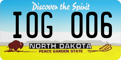 ND license plate IOG006