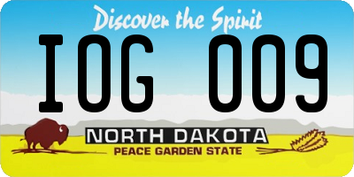 ND license plate IOG009
