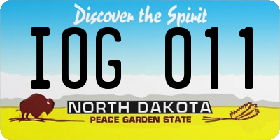 ND license plate IOG011