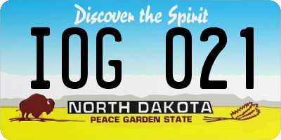 ND license plate IOG021