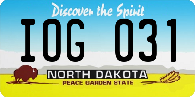 ND license plate IOG031