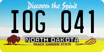 ND license plate IOG041