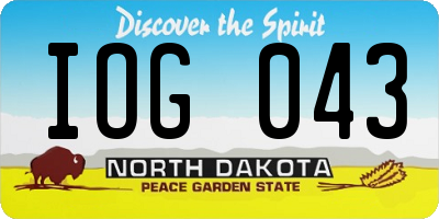 ND license plate IOG043