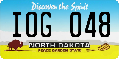 ND license plate IOG048