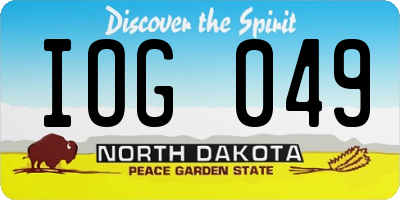 ND license plate IOG049
