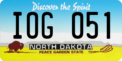 ND license plate IOG051