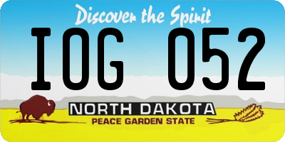 ND license plate IOG052