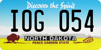ND license plate IOG054