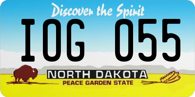 ND license plate IOG055