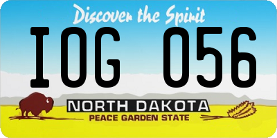 ND license plate IOG056