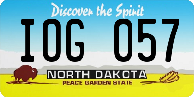 ND license plate IOG057