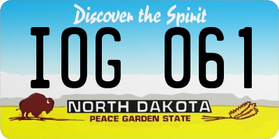 ND license plate IOG061