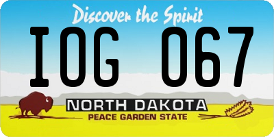 ND license plate IOG067