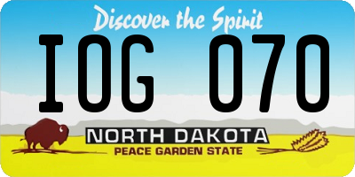 ND license plate IOG070