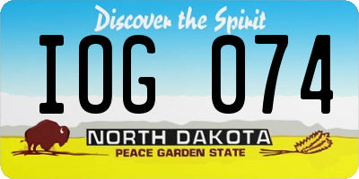 ND license plate IOG074