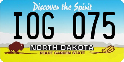 ND license plate IOG075