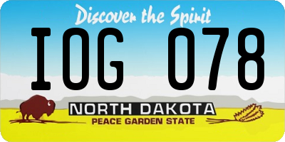ND license plate IOG078