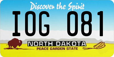 ND license plate IOG081