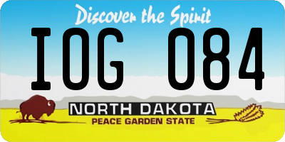 ND license plate IOG084
