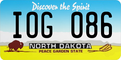 ND license plate IOG086