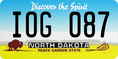 ND license plate IOG087