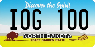 ND license plate IOG100