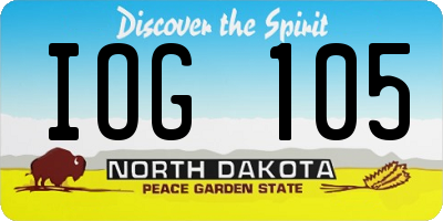 ND license plate IOG105