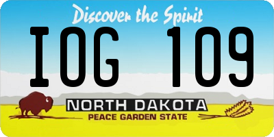 ND license plate IOG109