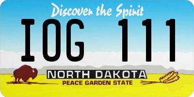ND license plate IOG111