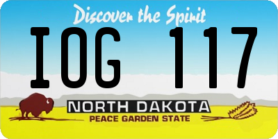 ND license plate IOG117