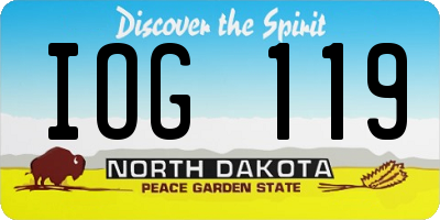 ND license plate IOG119