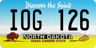 ND license plate IOG126