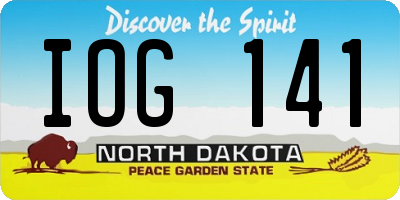 ND license plate IOG141