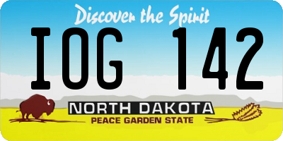 ND license plate IOG142