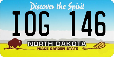 ND license plate IOG146