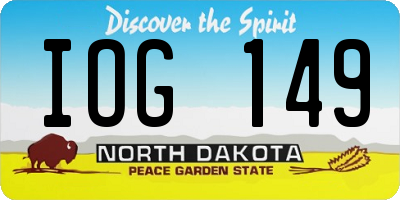 ND license plate IOG149