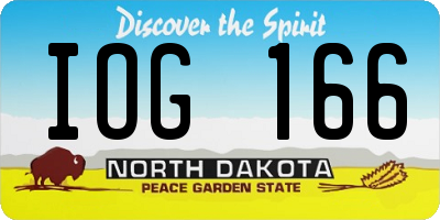 ND license plate IOG166