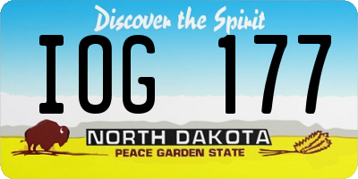 ND license plate IOG177