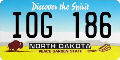 ND license plate IOG186