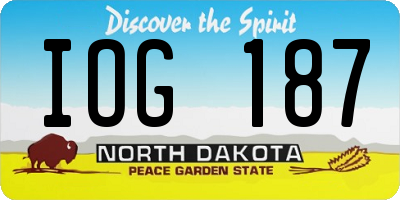 ND license plate IOG187