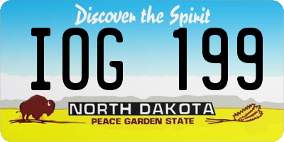 ND license plate IOG199