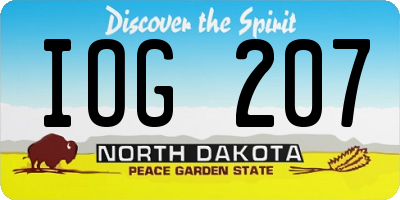 ND license plate IOG207